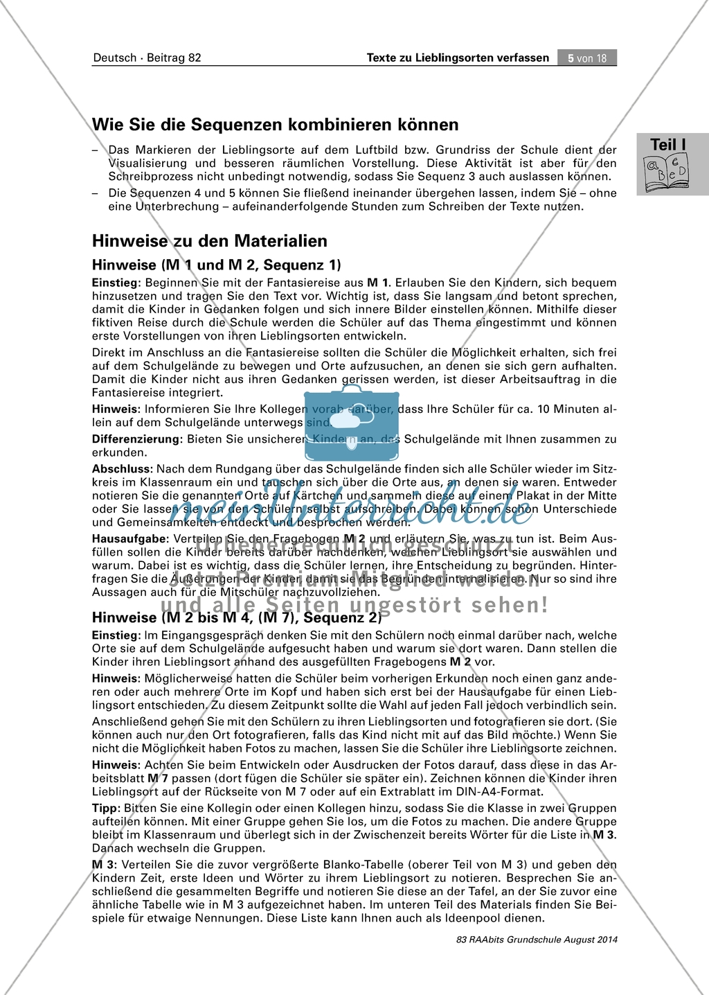 Texte zu Lieblingsorten verfassen - Anlegen einer Wörtersammlung Preview 1