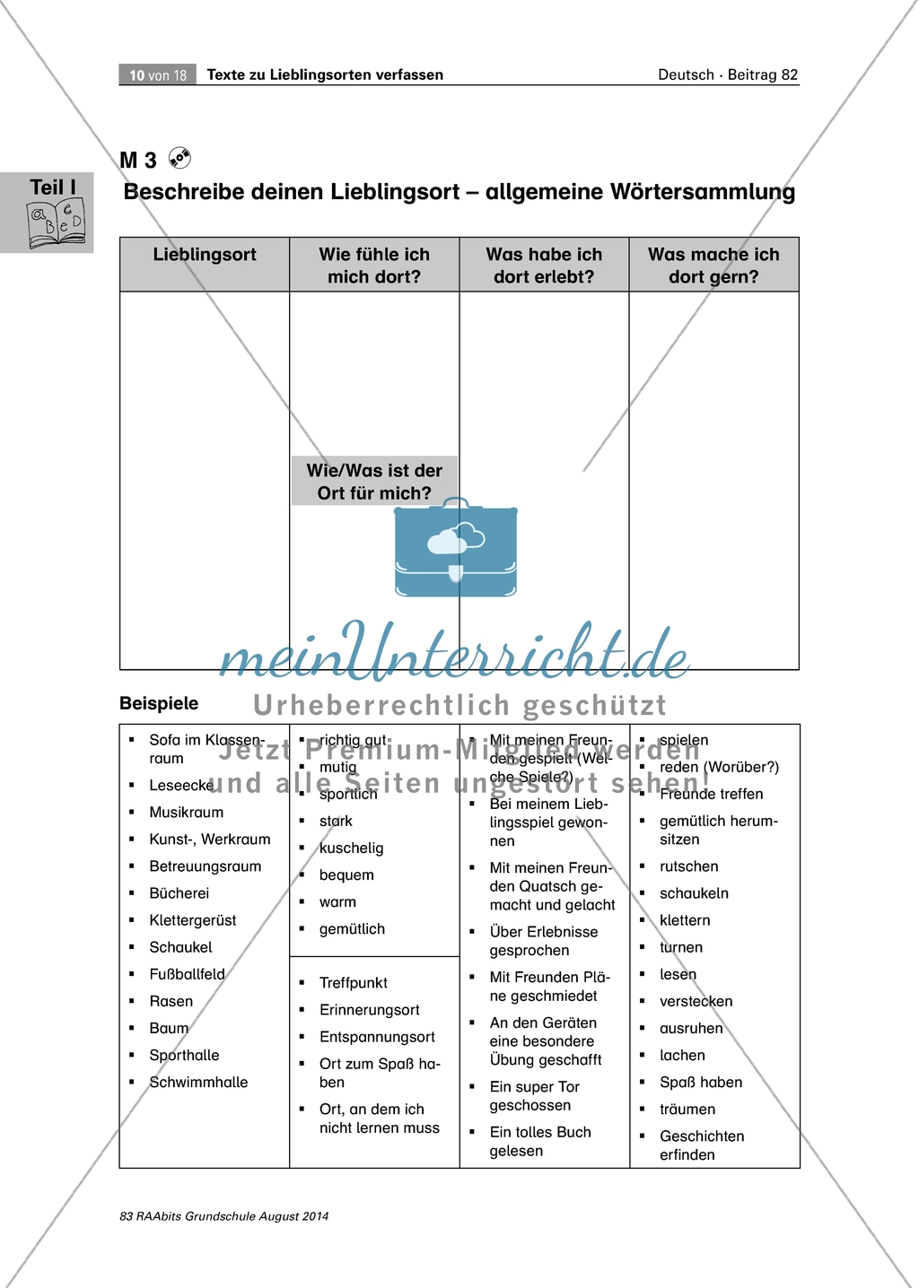Texte zu Lieblingsorten verfassen - Anlegen einer Wörtersammlung Preview 3