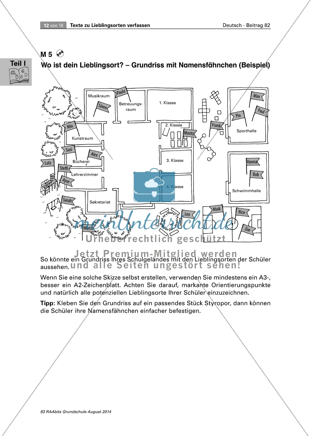 Texte zu Lieblingsorten verfassen - Finden und Markieren der Lieblingsorte auf einem Grundriss Preview 2