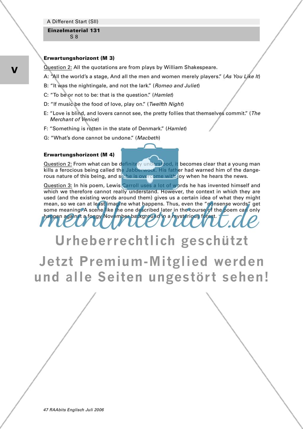 A Different Start – Eine Stationenrallye als Einführung in einen Oberstufenkurs (S II) Preview 8