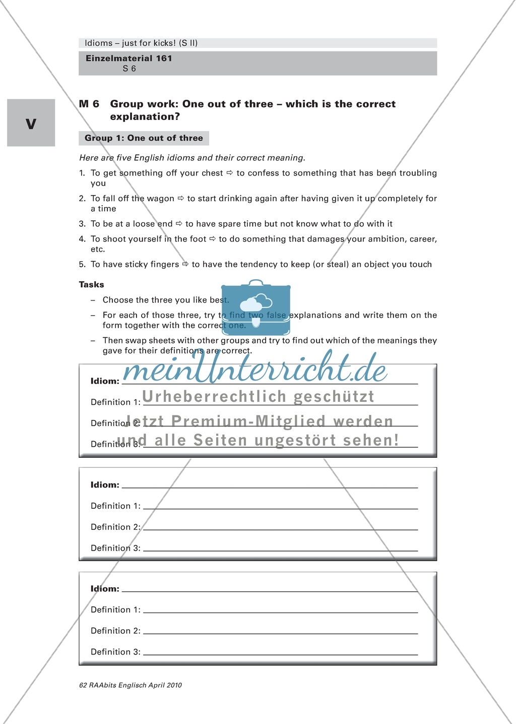 Idioms: One out of three Preview 1