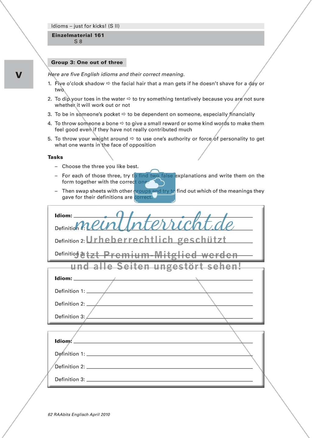 Idioms: One out of three Preview 3