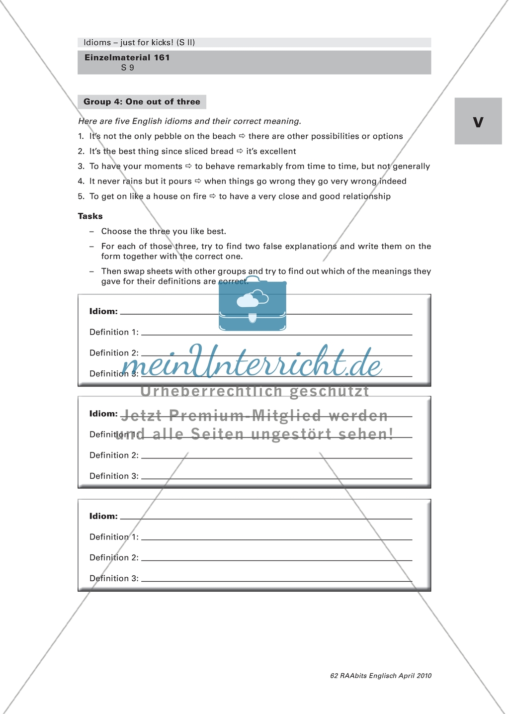 Idioms: One out of three Preview 4