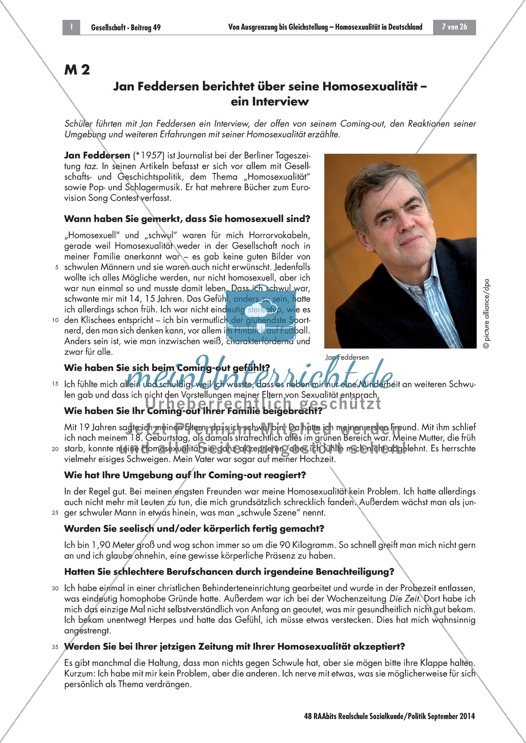 Homosexualität - Interview mit Jan Feddersen Preview 1