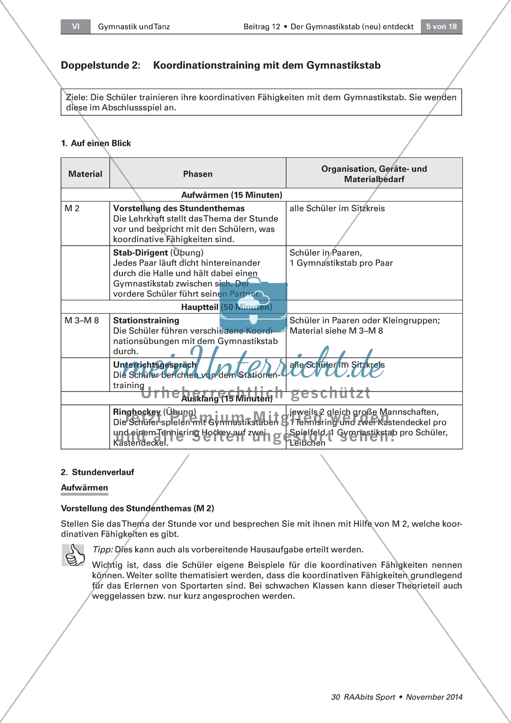 Der Gymnastikstab als Sportgerät: Koordinationstraining Preview 1