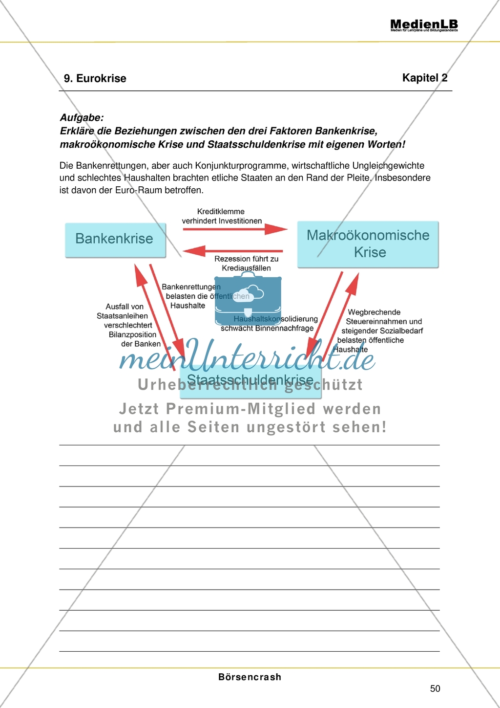 Börsencrash - Eurokrise: Beziehung zwischen drei Faktoren erklären Preview 1