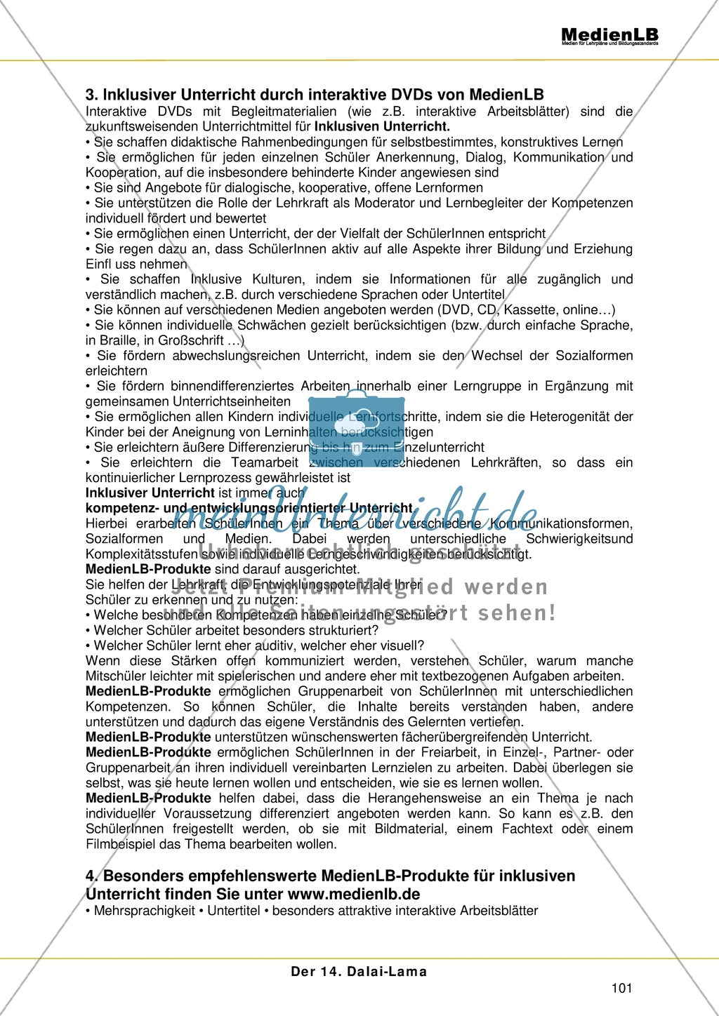 Inklusion im Unterricht - Erläuterungen zum Einsatz interaktiver DVDs Preview 2