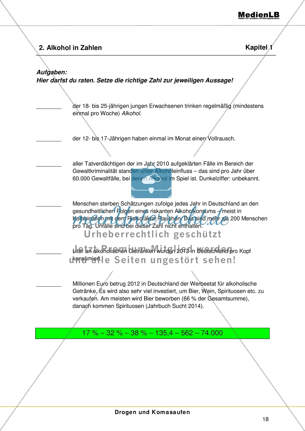 Arbeitsblätter zum Thema