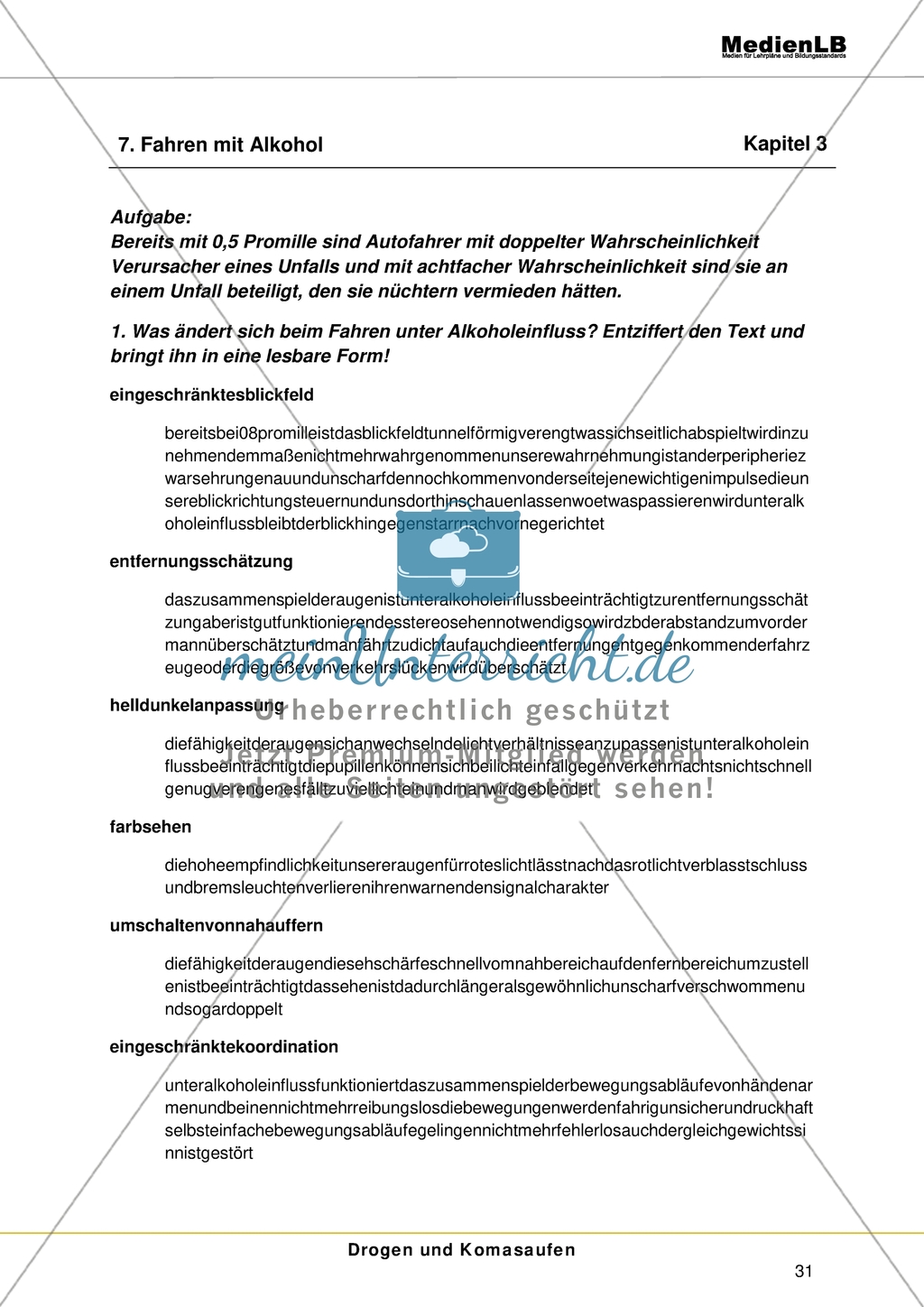 Arbeitsblätter zum Thema