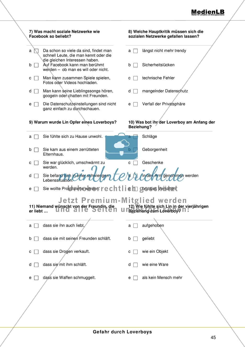 Gefahr durch Loverboys: Testaufgaben Preview 3