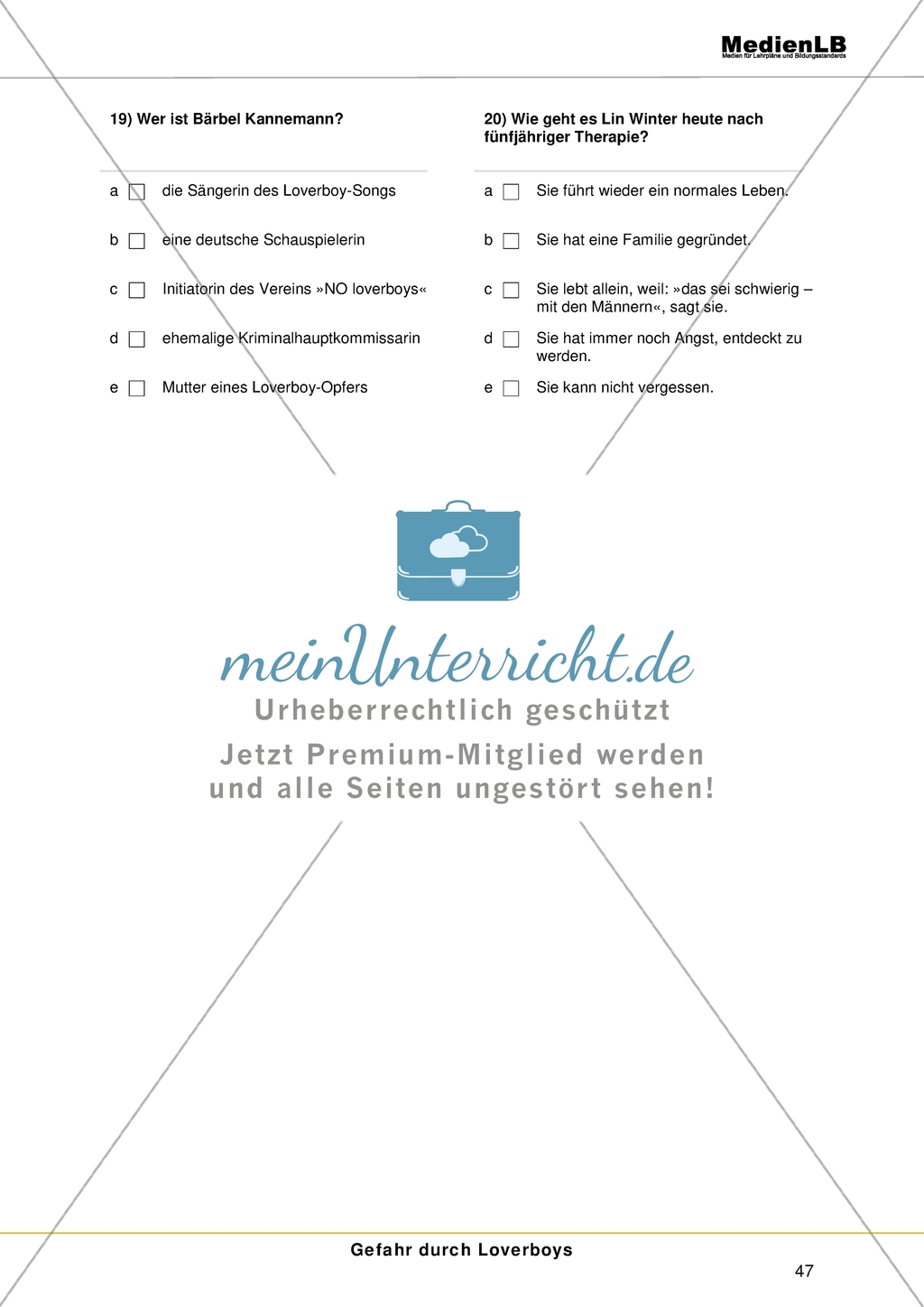 Gefahr durch Loverboys: Testaufgaben Preview 5