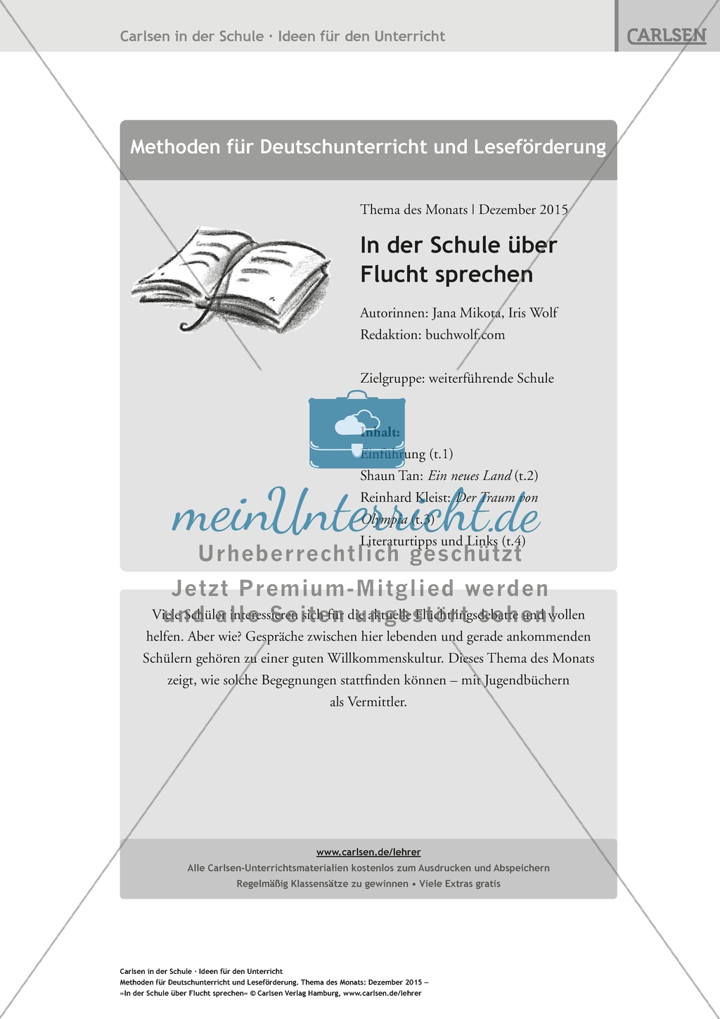 Flucht und Flüchtlinge - In der Schule über Flucht sprechen Preview 1