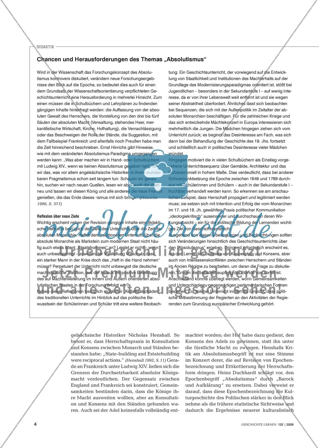 Absolutismus: Fachdidaktische und fachwissenschaftliche Aspekte Preview 3