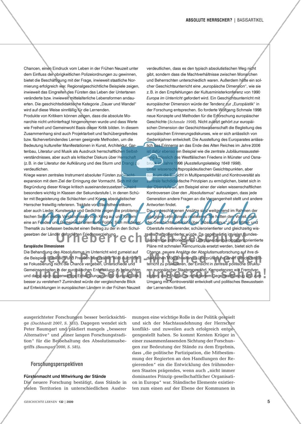 Absolutismus: Fachdidaktische und fachwissenschaftliche Aspekte Preview 4