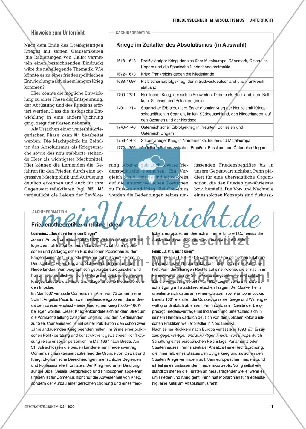 Friedensdenker im Absolutismus: Johann Amos Comenius und William Penn Preview 2