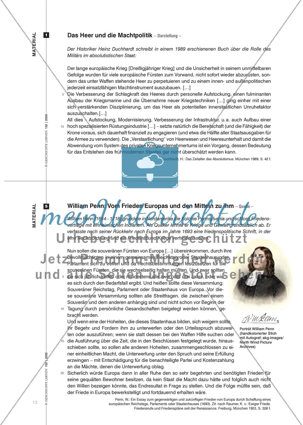 Friedensdenker im Absolutismus: Johann Amos Comenius und William Penn Preview 4