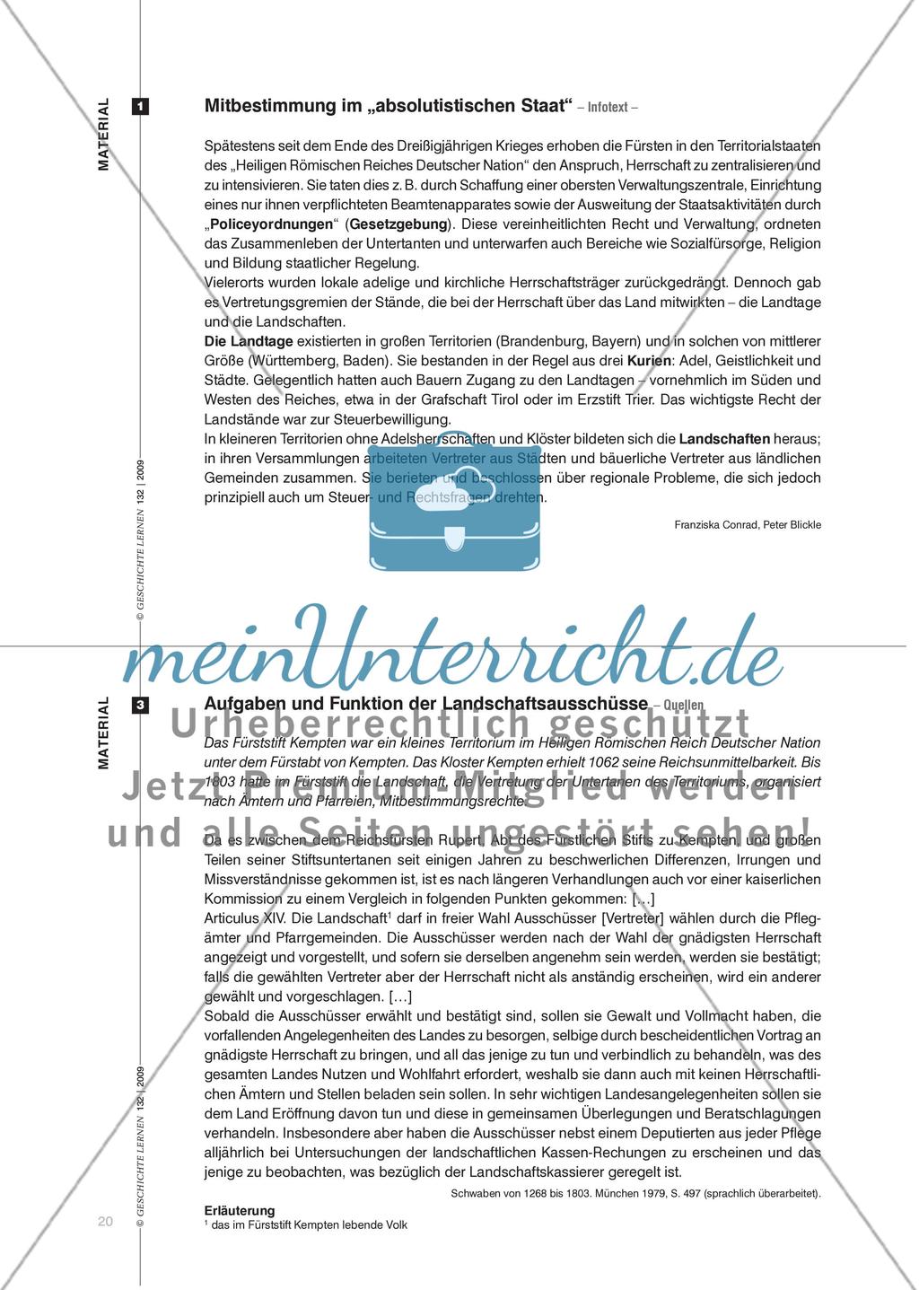 Landstände, Landschaften und Landschaftsausschüsse: Ständische Mitbestimmung im Absolutismus Preview 5