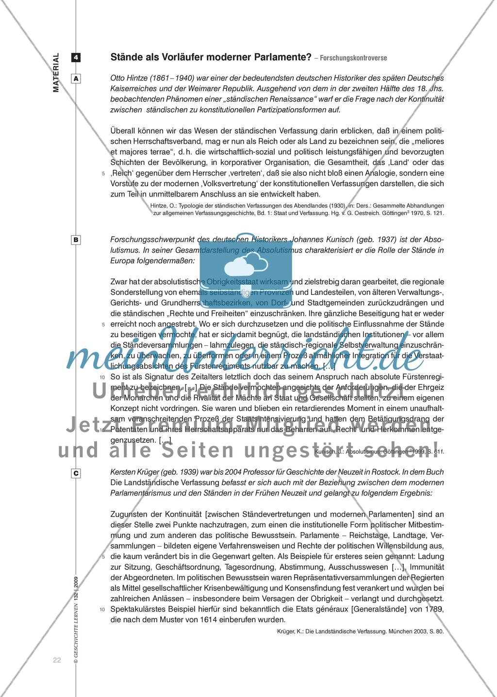 Landstände, Landschaften und Landschaftsausschüsse: Ständische Mitbestimmung im Absolutismus Preview 7