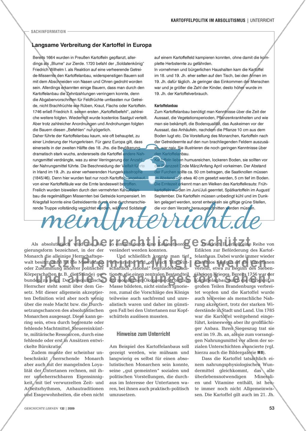 Die Kartoffelpolitik im Absolutismus: Ein komplexes Modernisierungsprojekt Preview 2