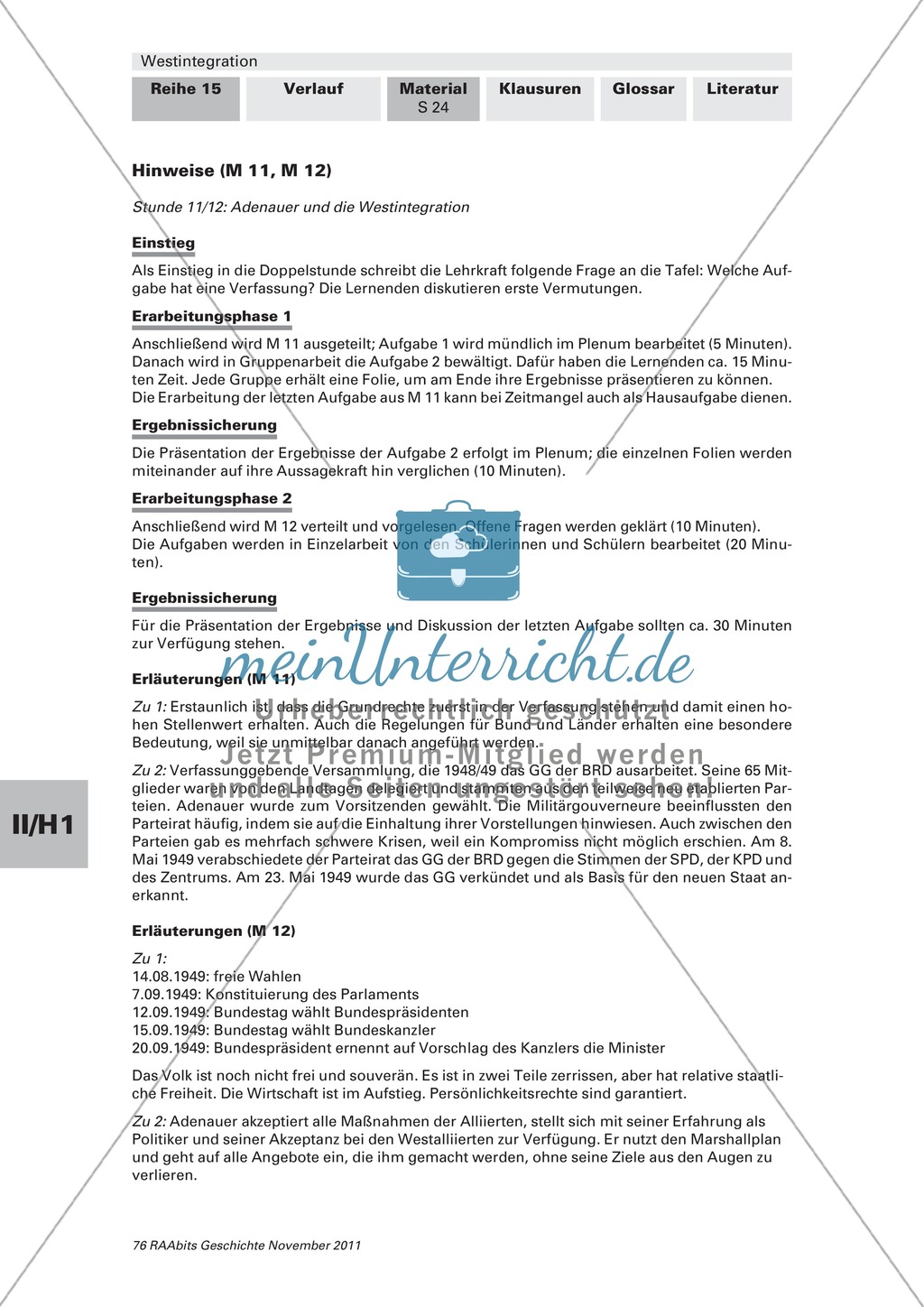 Beginn der Westintegration von der Einführung des Grundgesetzes bis zu europäischen Partnerschaften Preview 3