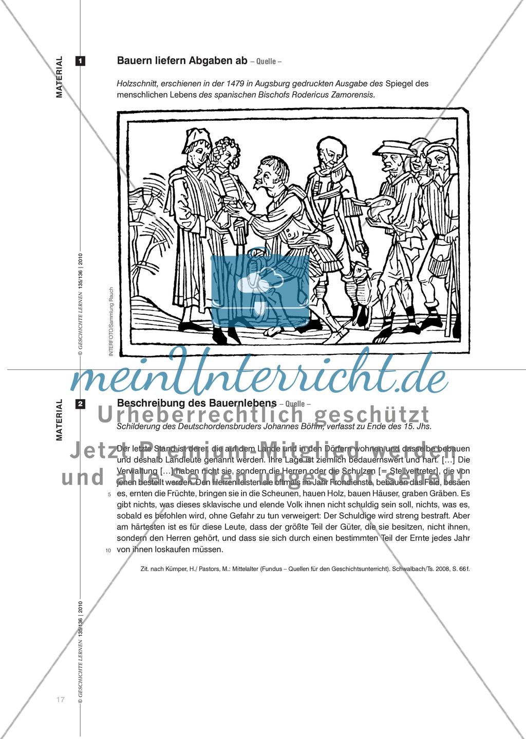 Basismaterial zur Grundherrschaft: Methodische Anregungen - meinUnterricht