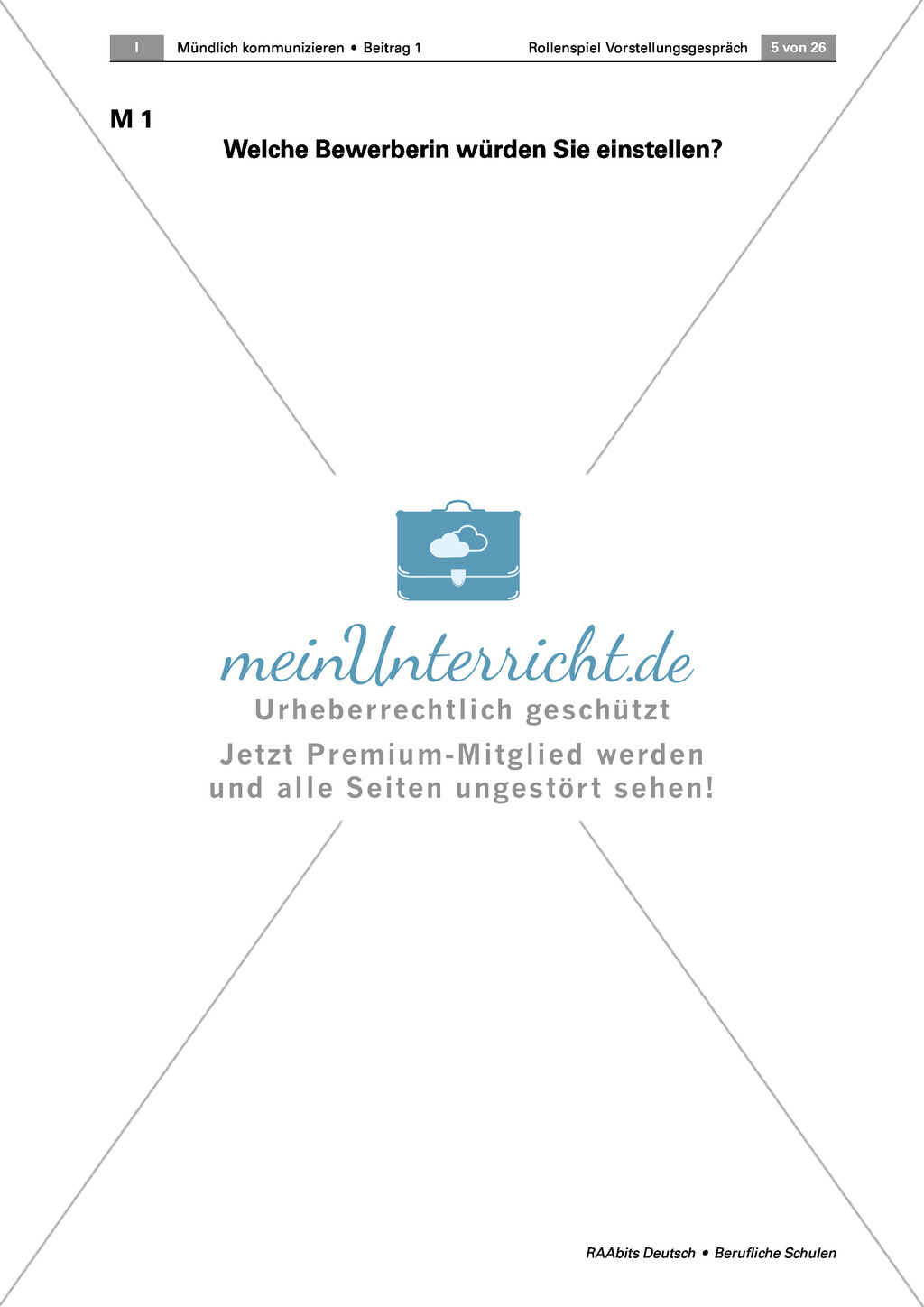 Thema Bewerbung: Lebenslauf und Anschreiben zielorientiert, überzeugend und formal korrekt verfassen Preview 1