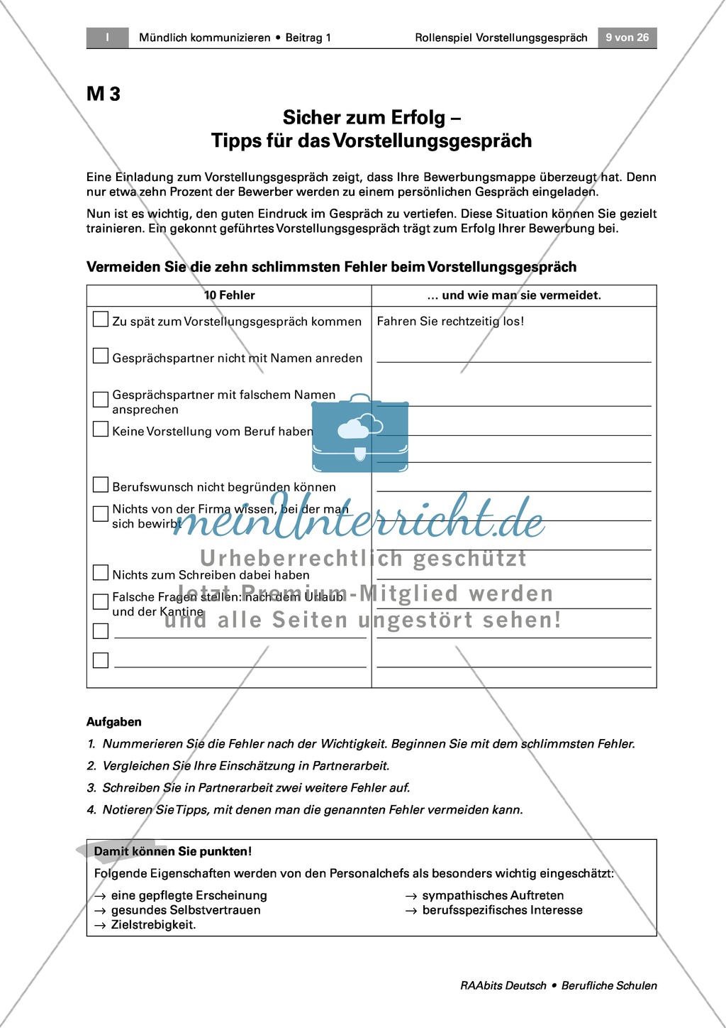 Thema Bewerbung: Lebenslauf und Anschreiben zielorientiert, überzeugend und formal korrekt verfassen Preview 5
