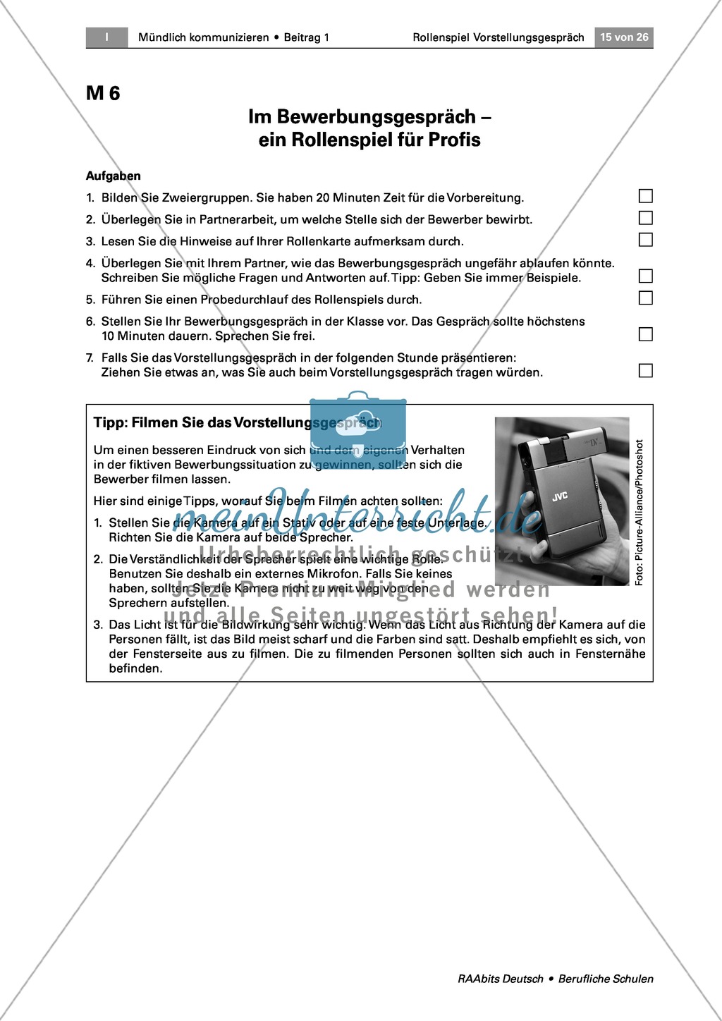 Thema Bewerbung: Sich im Bewerbungsgespräch überzeugend präsentieren können Preview 1