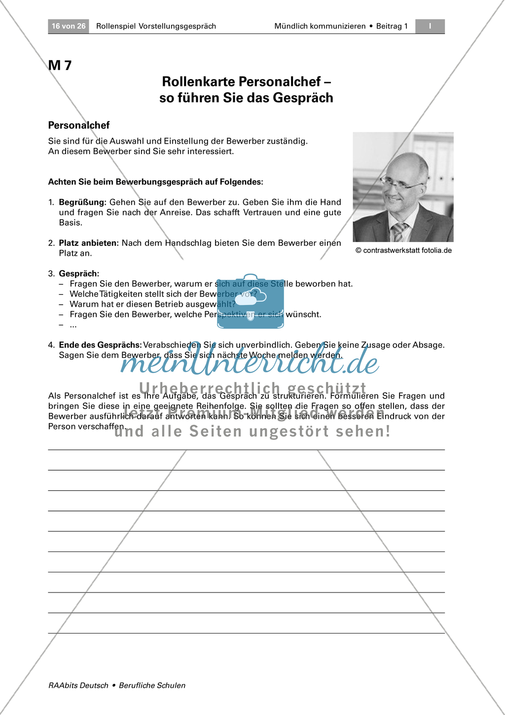 Thema Bewerbung: Sich im Bewerbungsgespräch überzeugend präsentieren können Preview 2