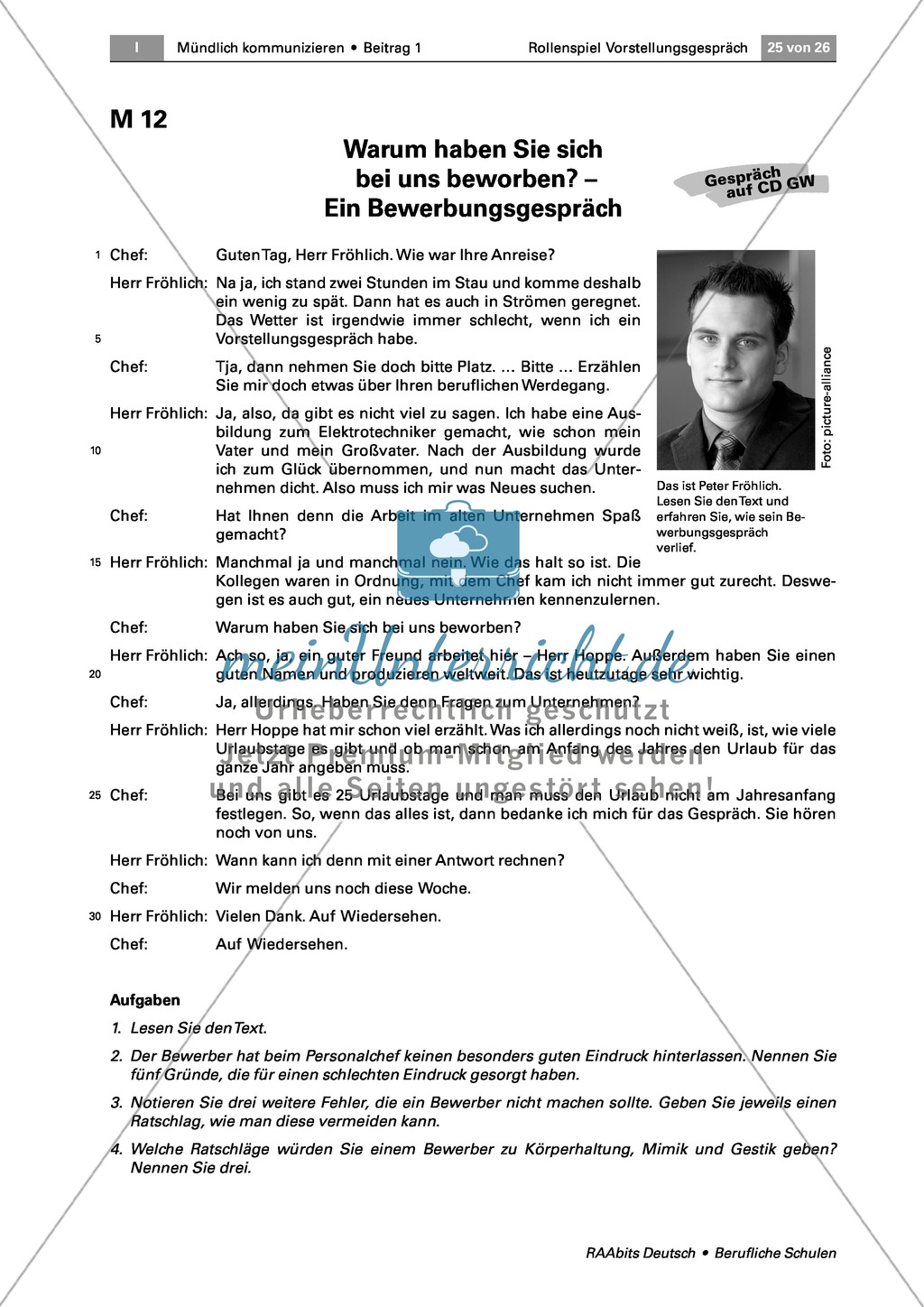 Thema Bewerbung: Lernkontrolle Preview 1