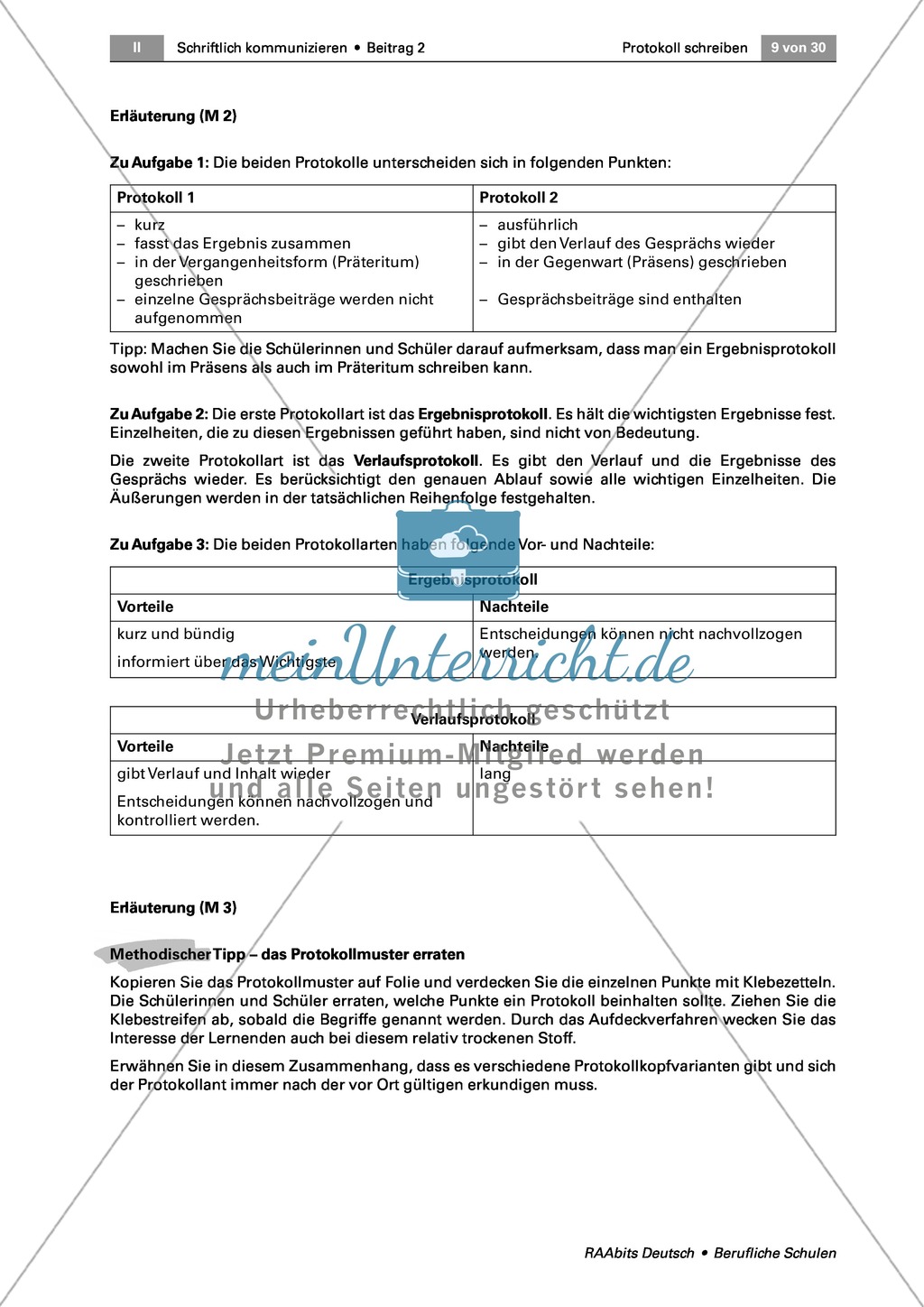 Ein Protokoll schreiben: Kennen lernen der beiden Protokollarten Ergebnisprotokoll + Verlaufsprotokoll Preview 5