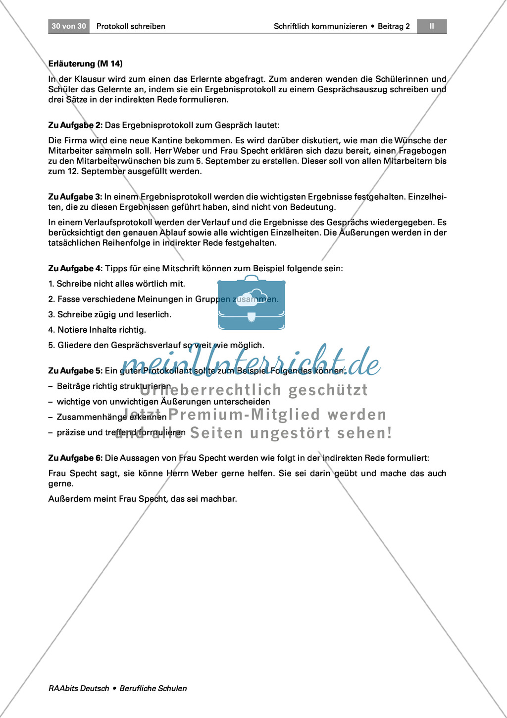 Ein Protokoll schreiben: Lernkontrolle - ein Ergebnisprotokoll verfassen Preview 4