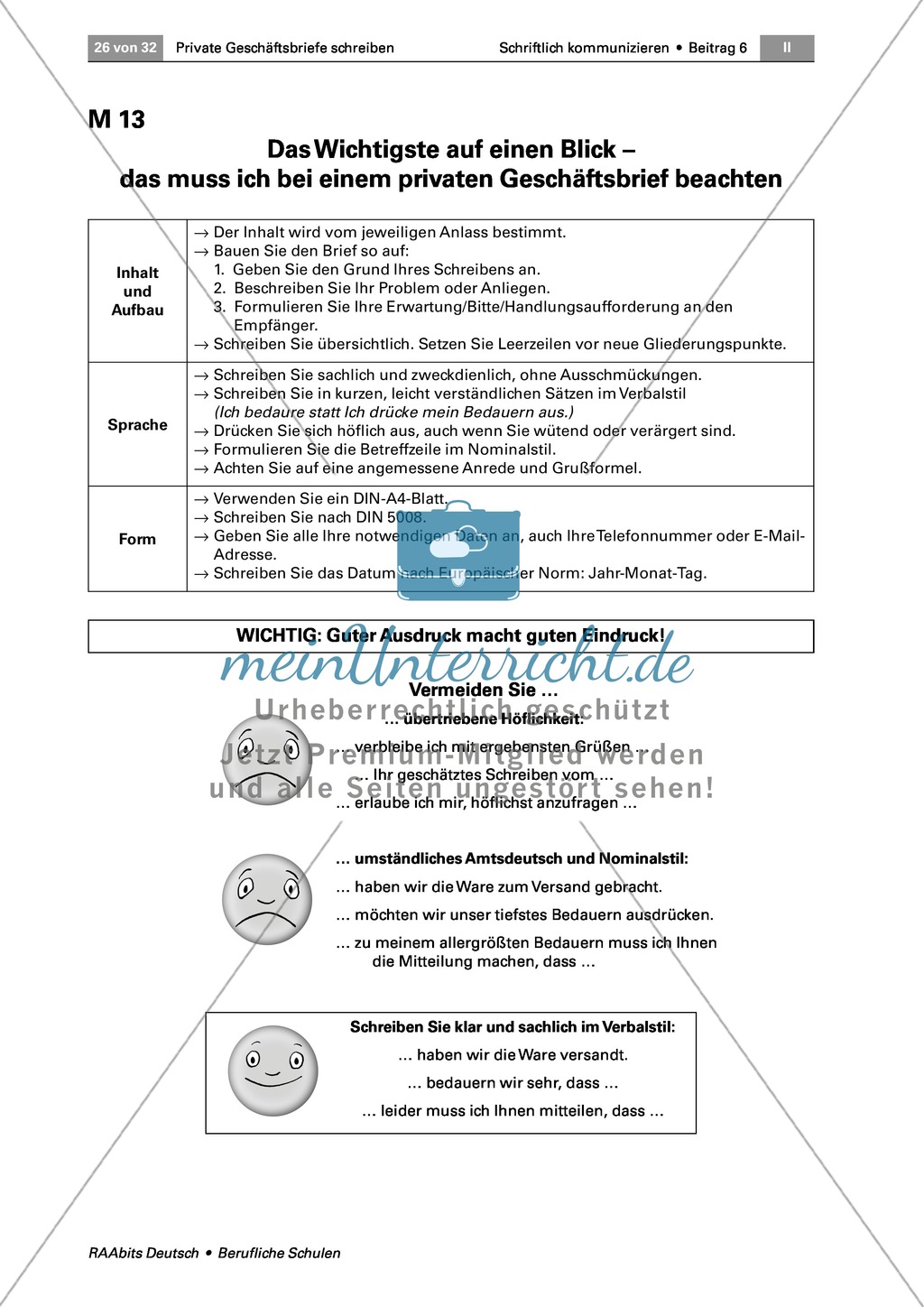 Private Geschäftsbriefe schreiben: Einen Übungsbrief verfassen + Überblick Preview 2