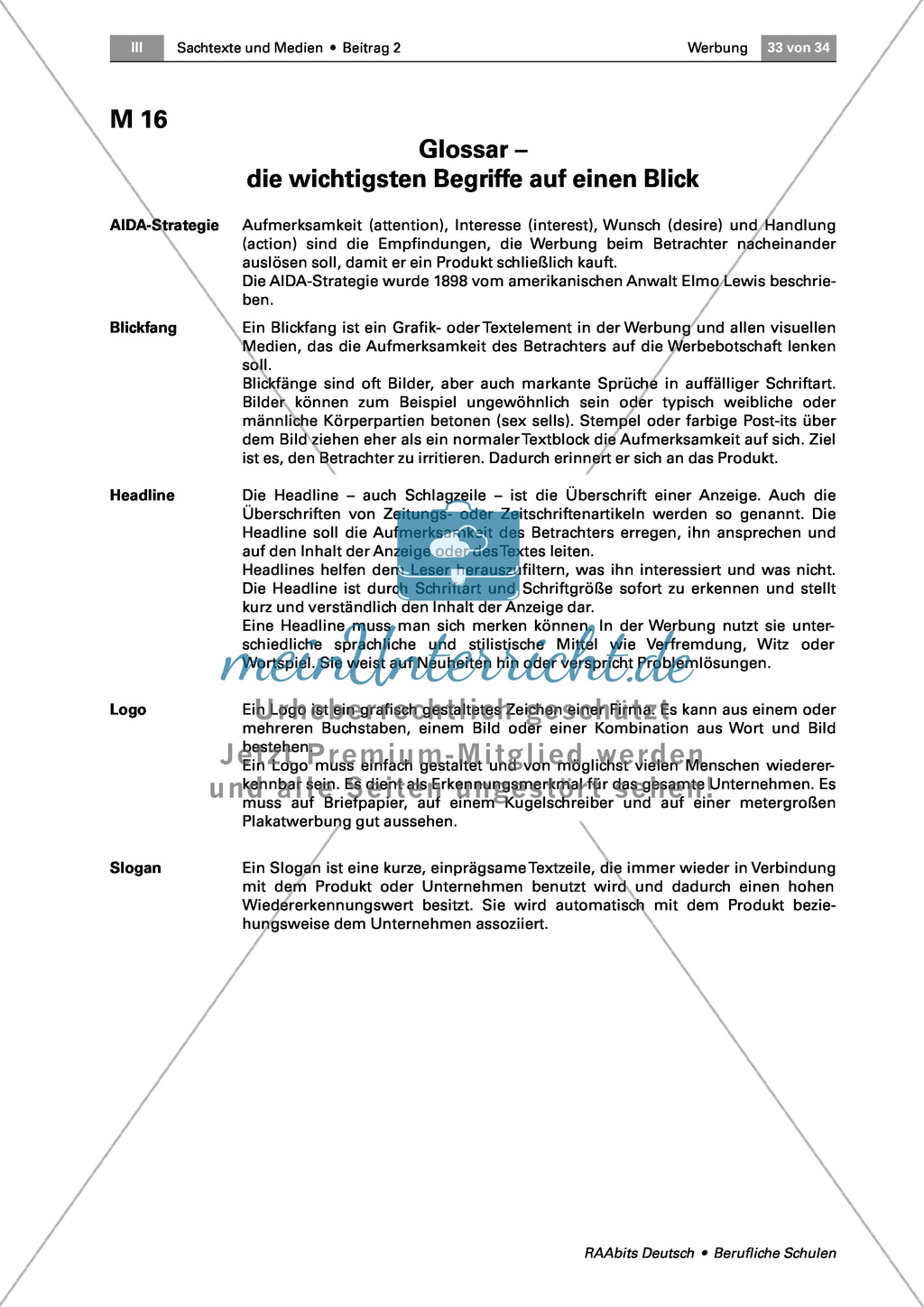 Thema Werbung: Glossar Preview 1