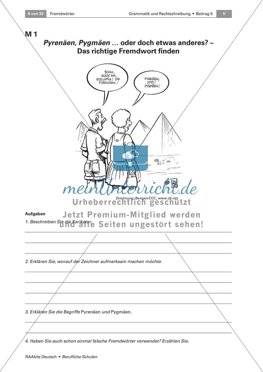 Umgang mit Fremdwörtern: Bedeutung, Schreibweise und Merkmale von Fremdwörtern erkennen Preview 1