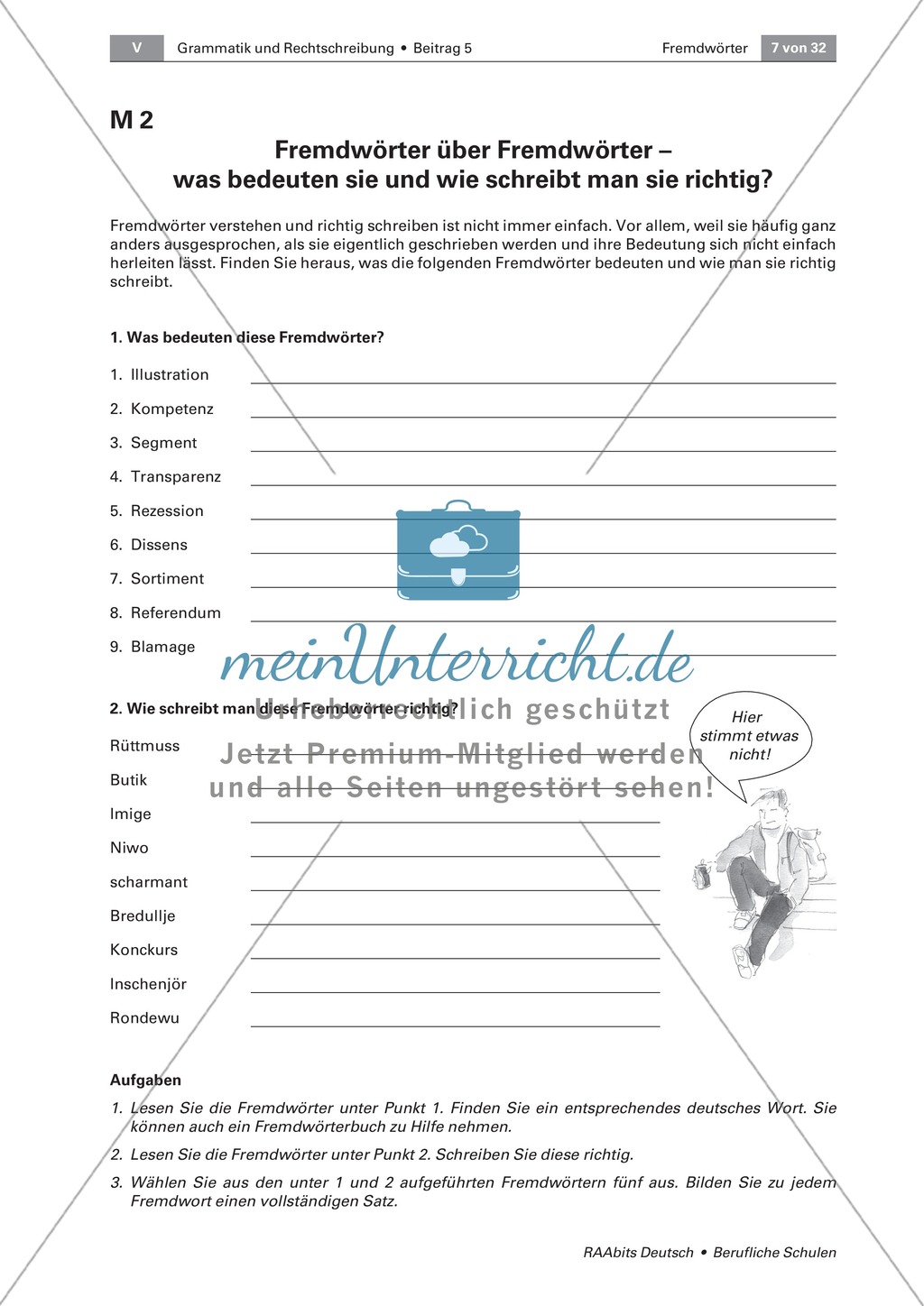 Umgang mit Fremdwörtern: Bedeutung, Schreibweise und Merkmale von Fremdwörtern erkennen Preview 2