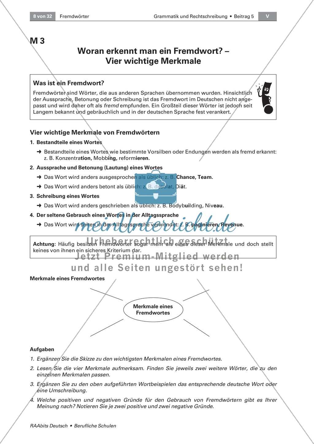 Umgang mit Fremdwörtern: Bedeutung, Schreibweise und Merkmale von Fremdwörtern erkennen Preview 3