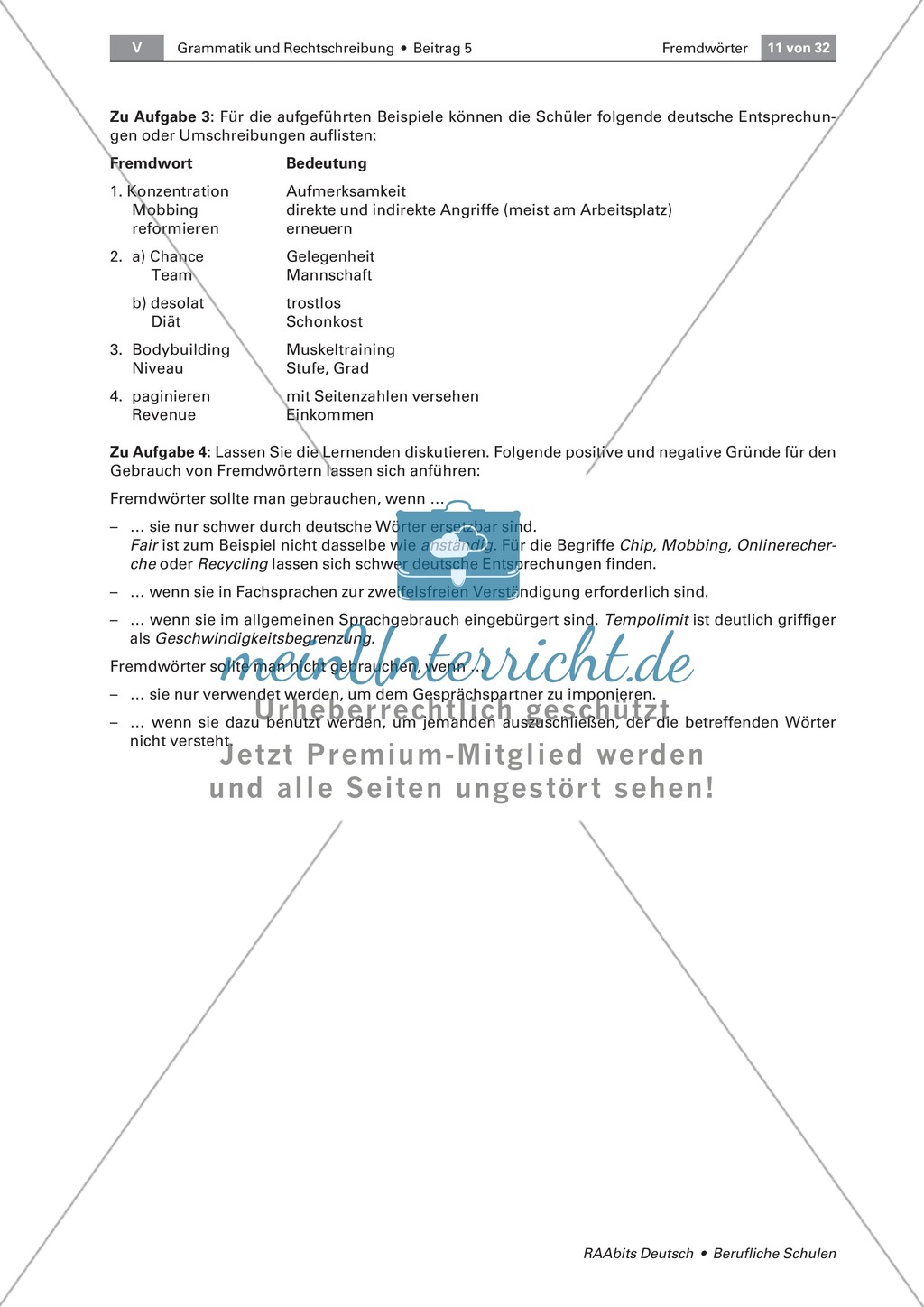 Umgang mit Fremdwörtern: Bedeutung, Schreibweise und Merkmale von Fremdwörtern erkennen Preview 6