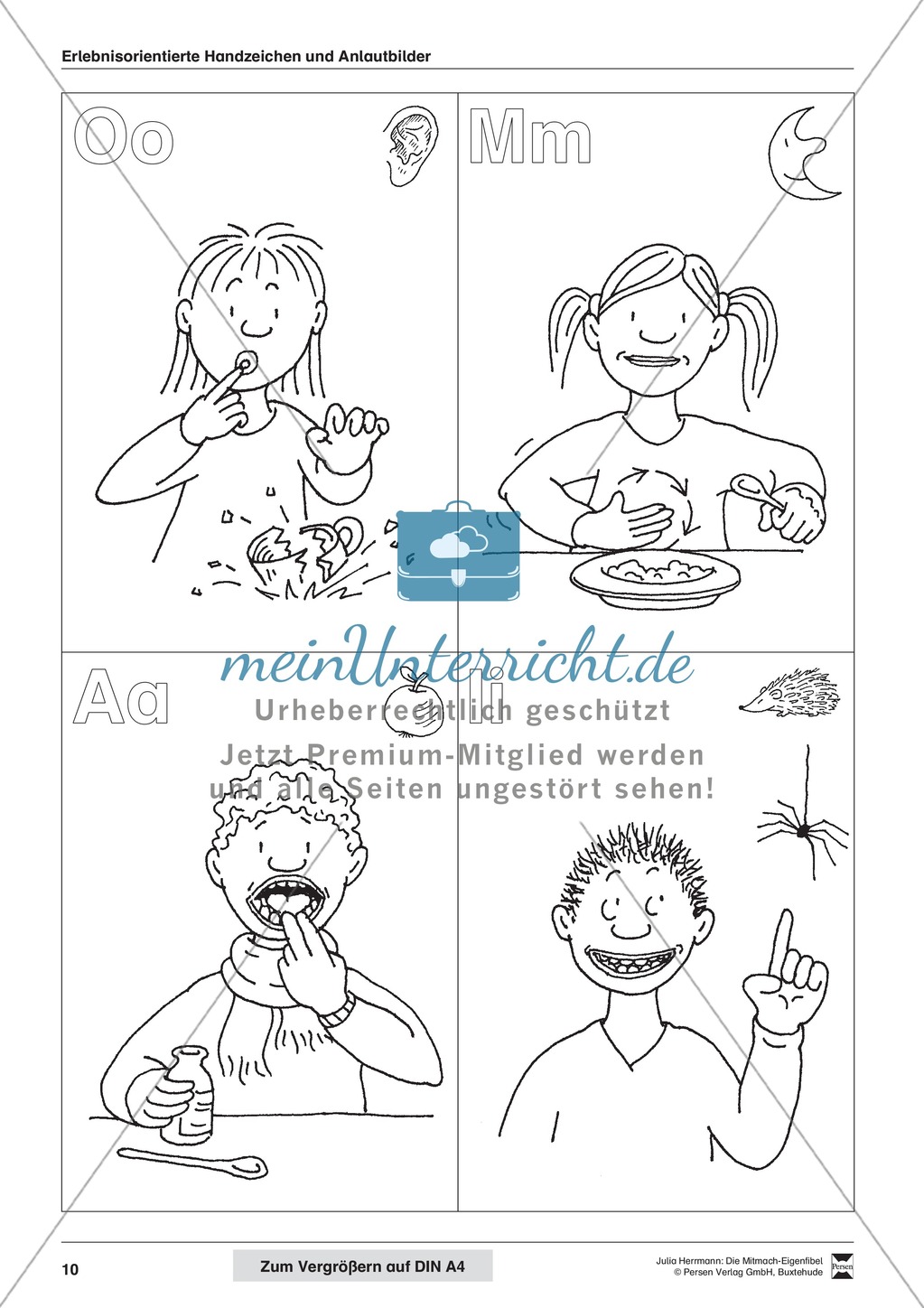 Die Mitmach-Erlebnisfibel: Erlebnisorientierte Handzeichen und Anlautbilder Preview 1