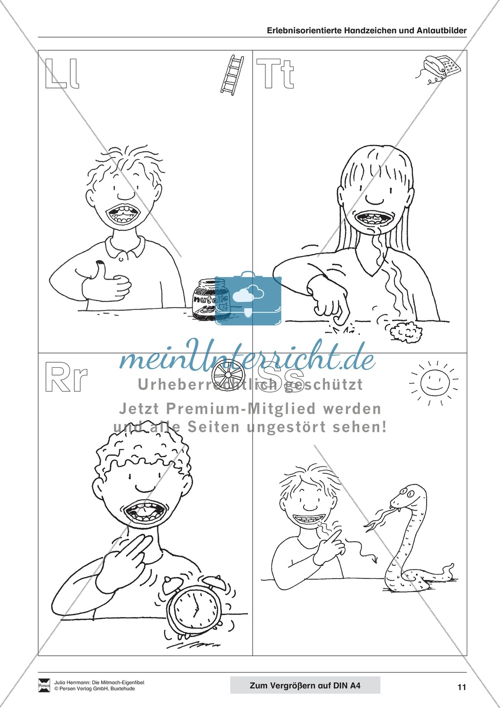 Die Mitmach-Erlebnisfibel: Erlebnisorientierte Handzeichen und Anlautbilder Preview 2