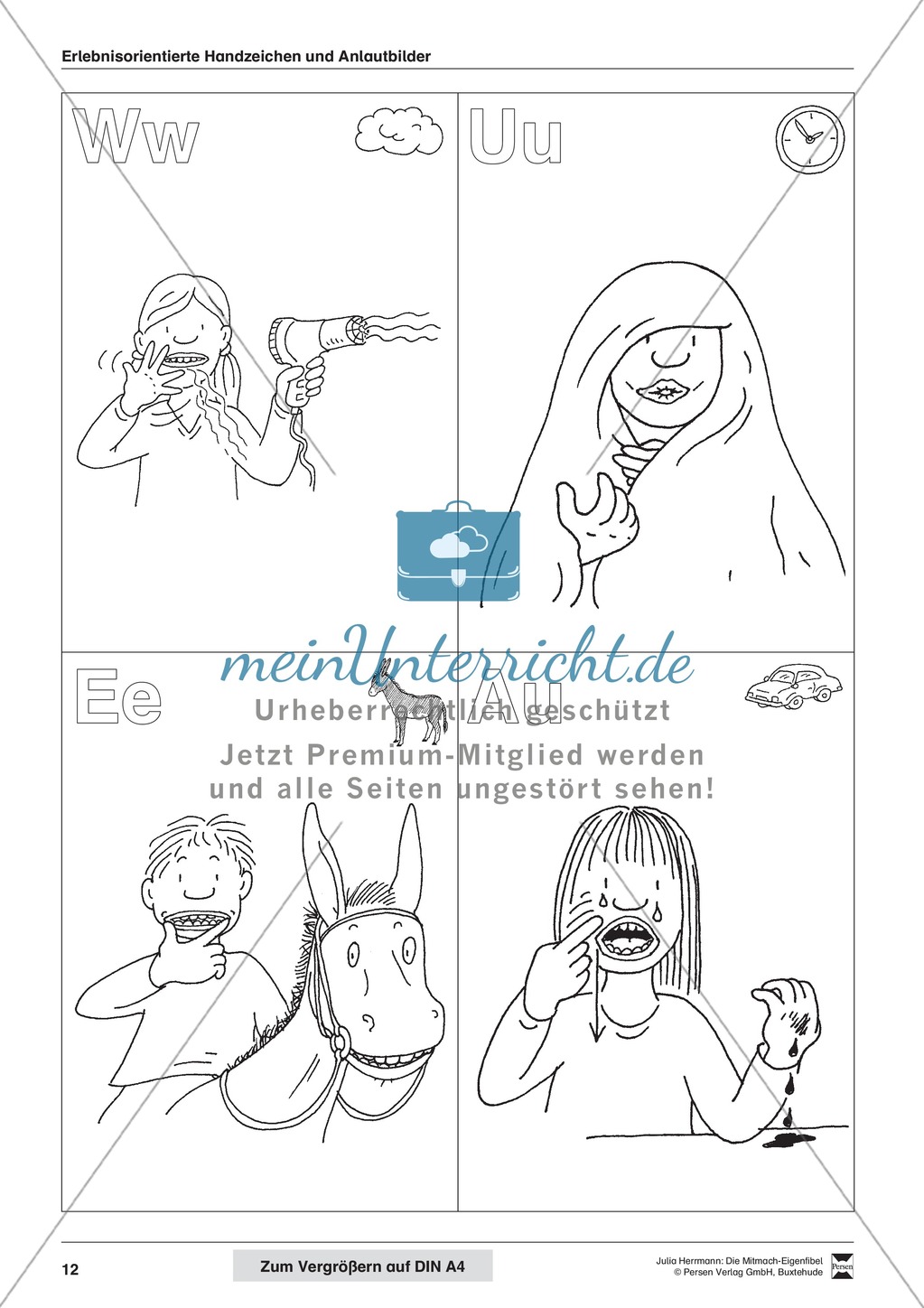 Die Mitmach-Erlebnisfibel: Erlebnisorientierte Handzeichen und Anlautbilder Preview 3