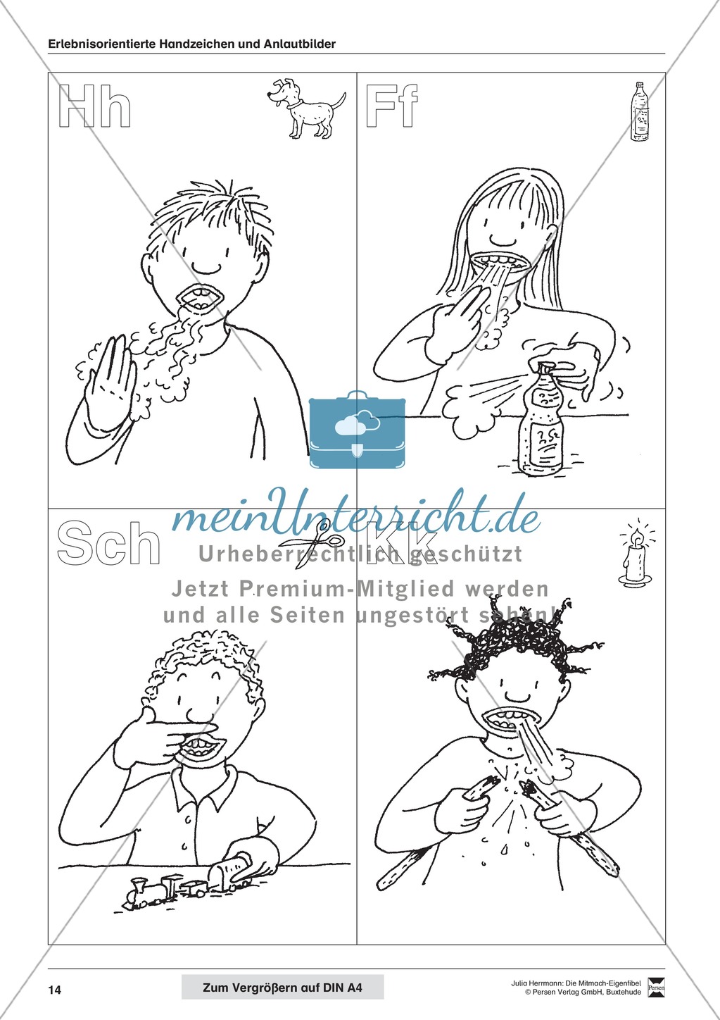Die Mitmach-Erlebnisfibel: Erlebnisorientierte Handzeichen und Anlautbilder Preview 5