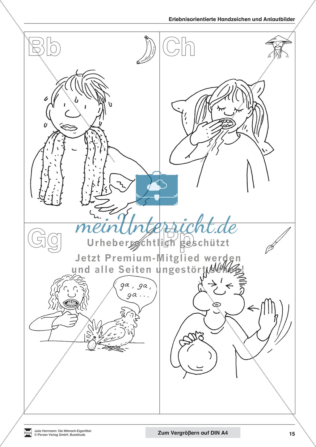 Die Mitmach-Erlebnisfibel: Erlebnisorientierte Handzeichen und Anlautbilder Preview 6