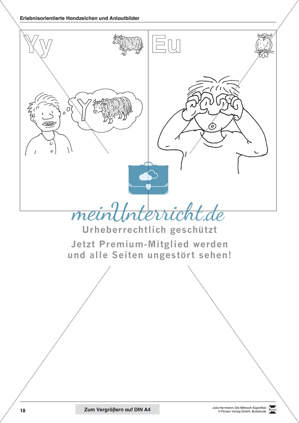 Die Mitmach-Erlebnisfibel: Erlebnisorientierte Handzeichen und Anlautbilder Preview 9