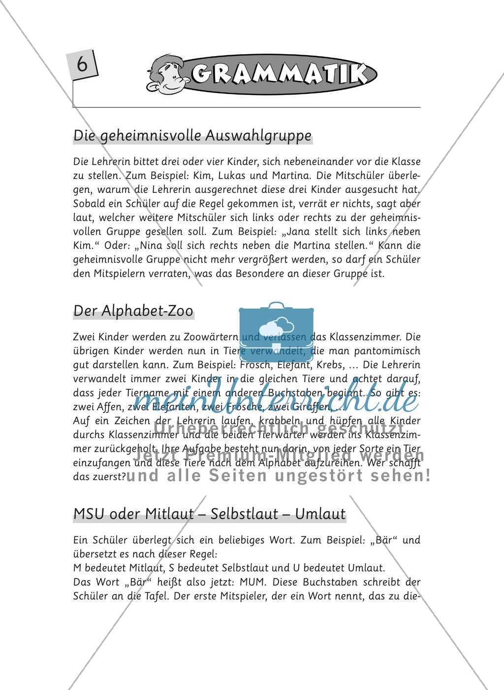 Spielideen Deutschunterricht: Grammatik Preview 2