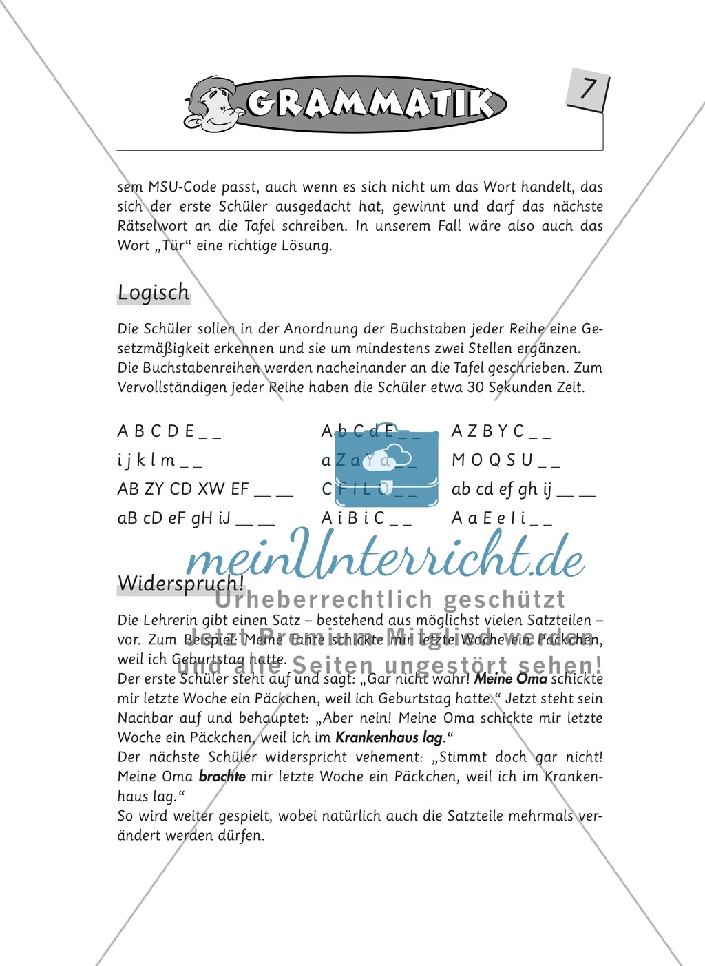 Spielideen Deutschunterricht: Grammatik Preview 3
