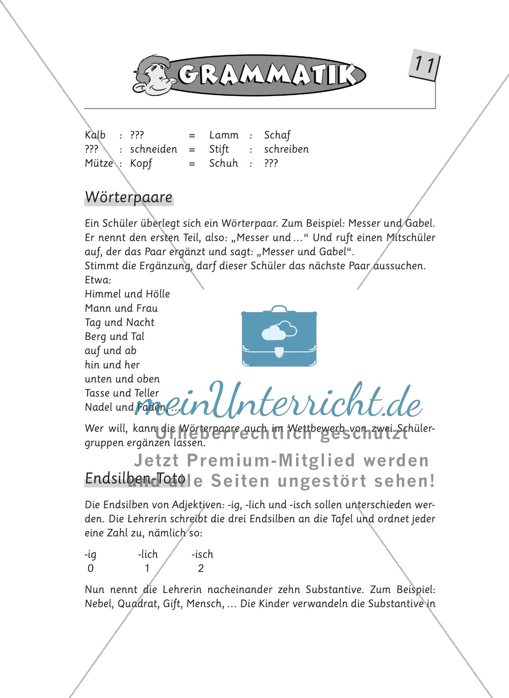 Spielideen Deutschunterricht: Grammatik Preview 7