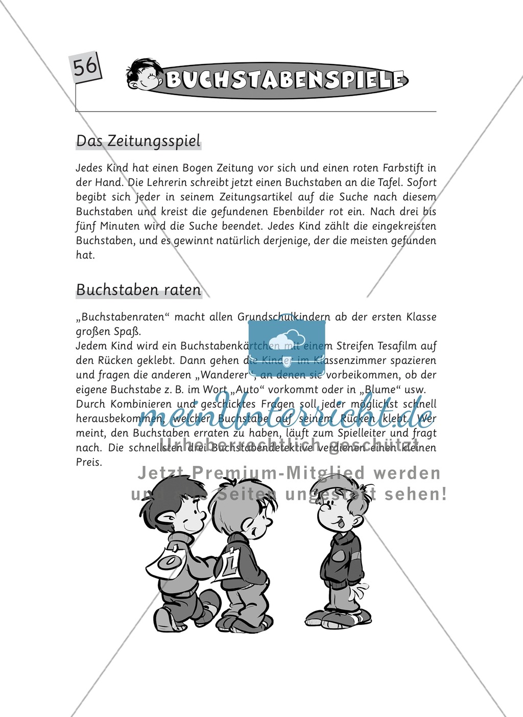 Spielideen Deutschunterricht: Buchstabenspiele Preview 2