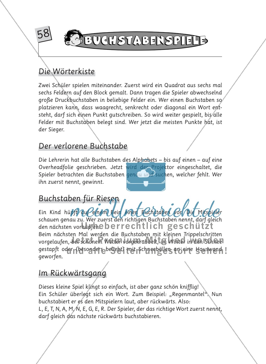 Spielideen Deutschunterricht: Buchstabenspiele Preview 4