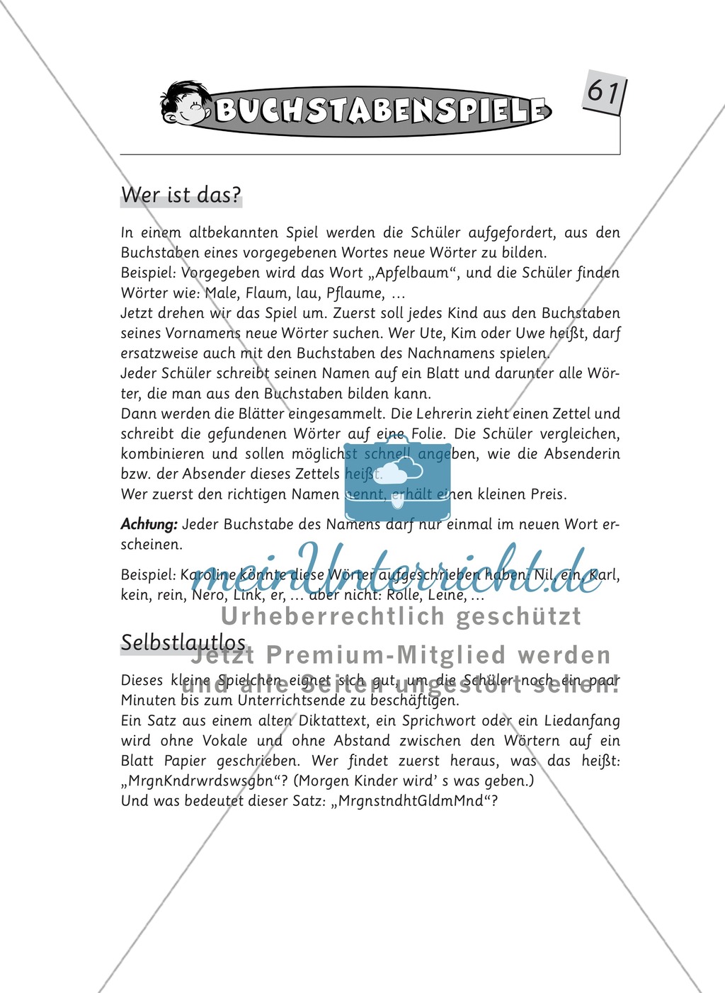 Spielideen Deutschunterricht: Buchstabenspiele Preview 7